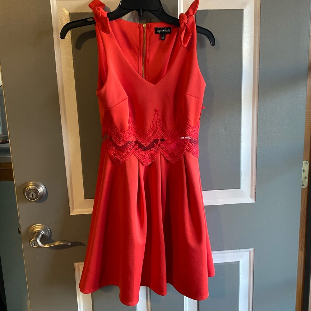 sequin hearts size small light red